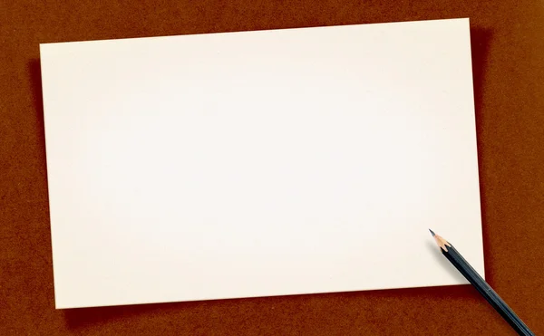 White Blank Card with pencil — Stock fotografie