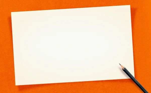 White Blank Card with pencil — Stock Photo, Image