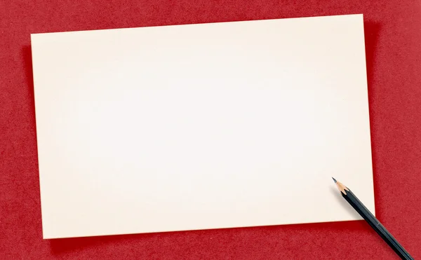 White Blank Card with pencil — Stockfoto