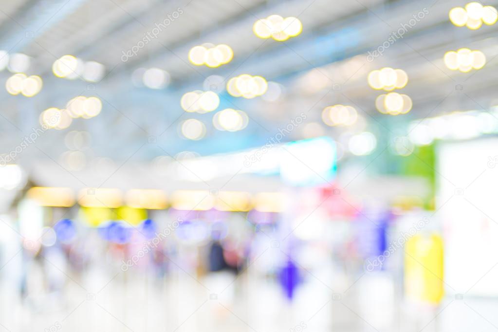 Terminal Departure Check-in at airport with bokeh.