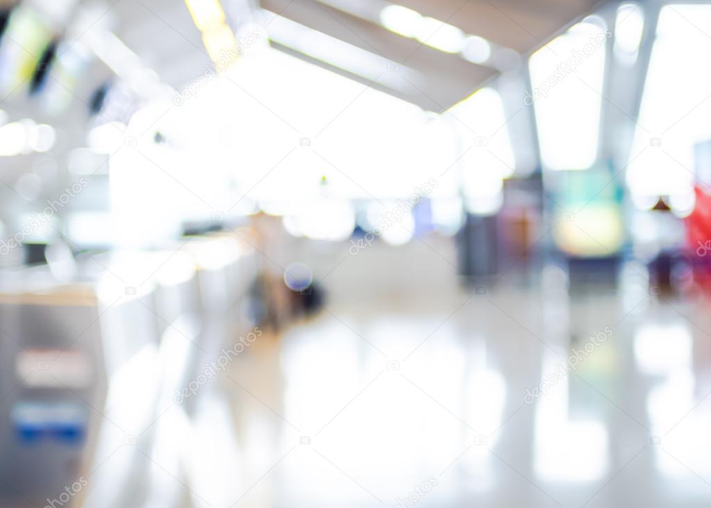 Terminal Departure Check-in at airport with bokeh.