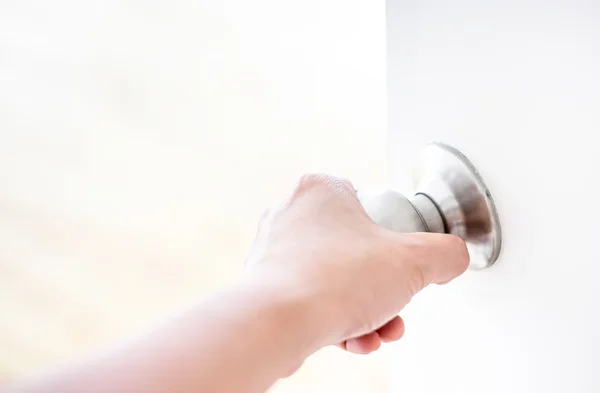 Door knob-white door — Stock Photo, Image