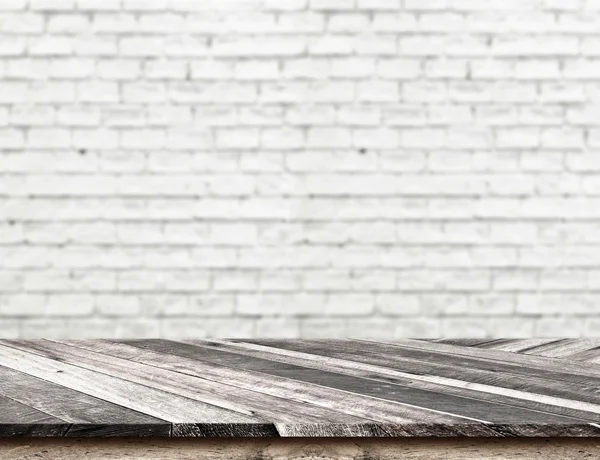 Tampo de mesa de madeira diagonal vazio — Fotografia de Stock