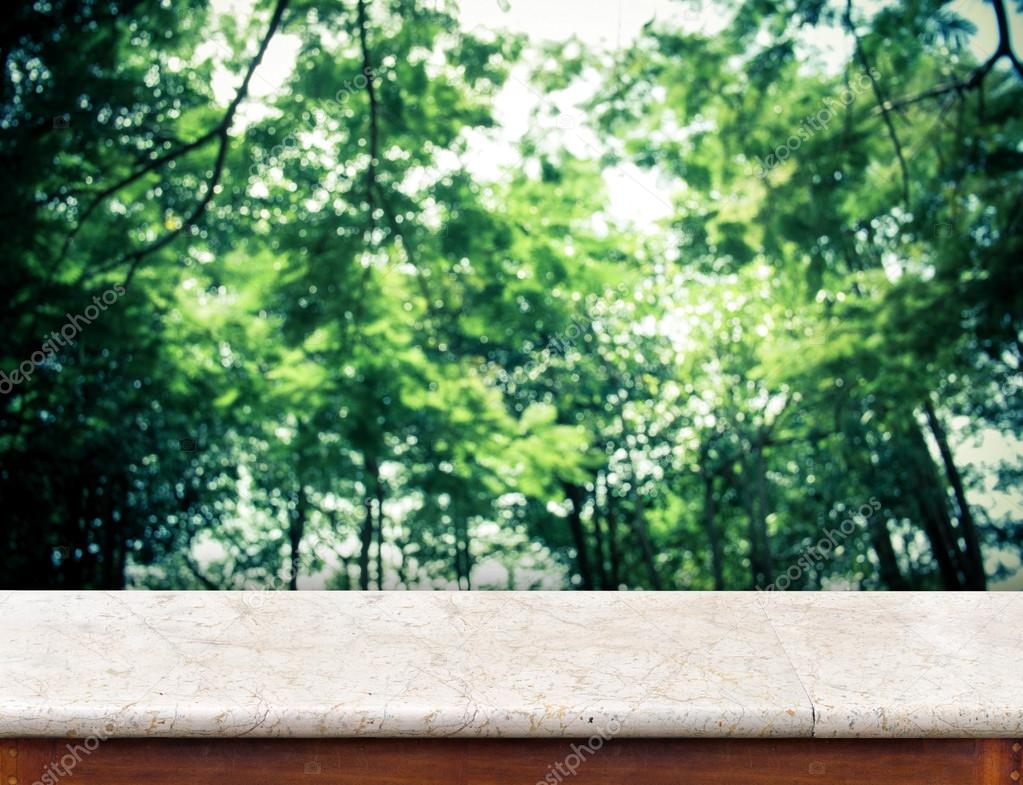 Empty white marble Table top