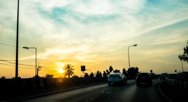 siluet günbatımı sahne