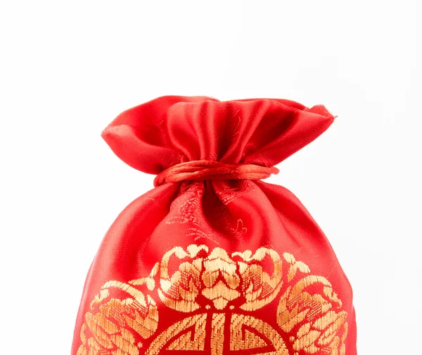 Close up Red fabric bag — Stock Photo, Image