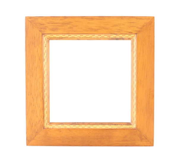 孤立した白い背景の空白の正方形木製フレーム — ストック写真