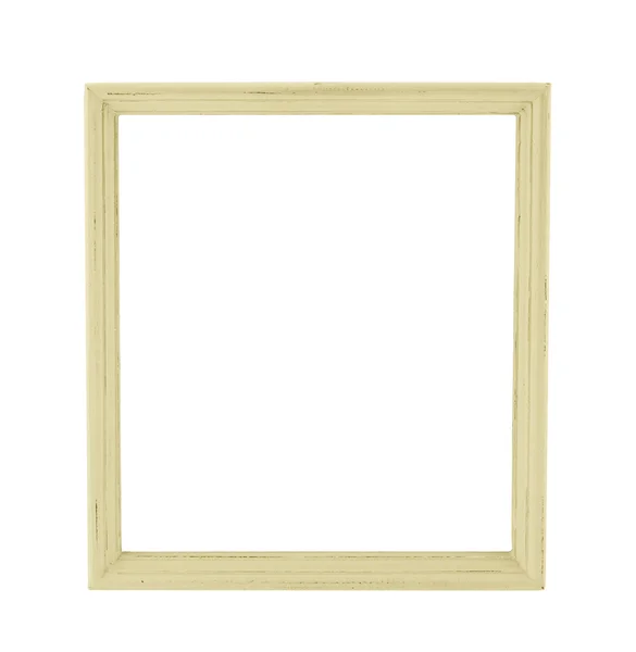 Pastel color wood photo frame in country rustic style isolated o — Stock Photo, Image