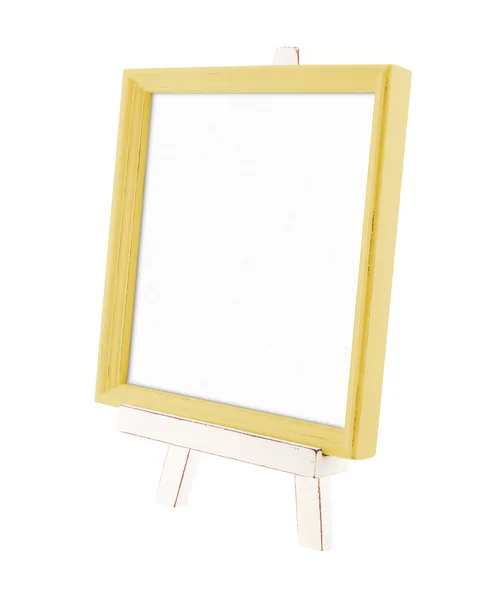 Сільський стиль дерев'яна рамка з білим деревом мольберт ізольовані — стокове фото