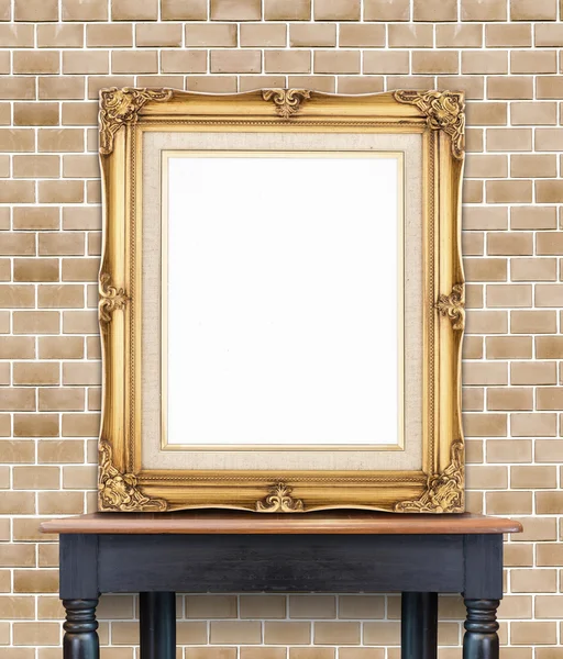 Blank vintage golden photo frame