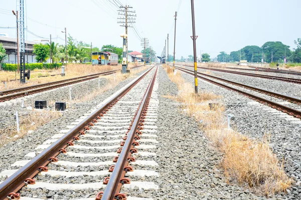 Camino de ferrocarril vacante interruptor de vía — Foto de Stock