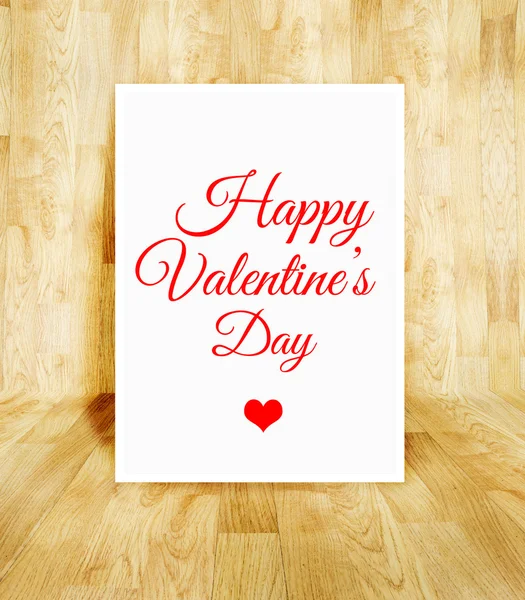 Witte poster met Happy Valentine's day — Stockfoto