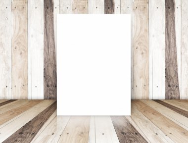 Kağıt poster tropikal ahşap Oda, içeriğiniz için şablon üzerinde