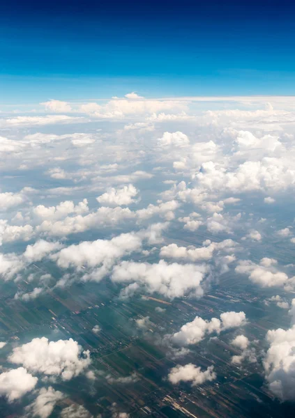 Aerial view landscape of Bangkok city in Thailand with cloud and — Stock Photo, Image