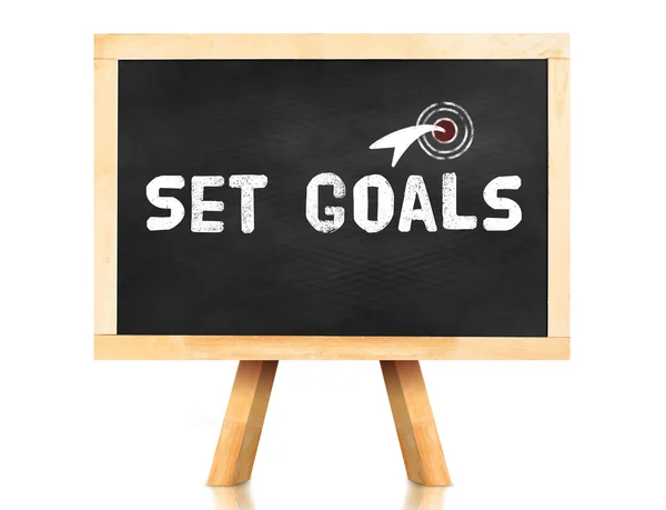 Set goals word and arrow icon — Stock Photo, Image