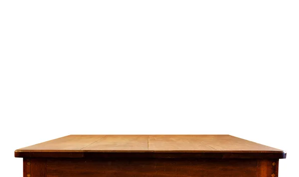 Mesa vacía de madera oscura aislada — Foto de Stock