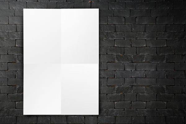 Cartel de papel plegado en blanco —  Fotos de Stock