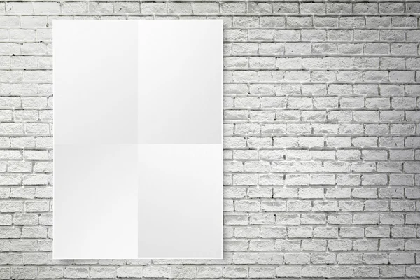 Cartel de papel plegado en blanco — Foto de Stock