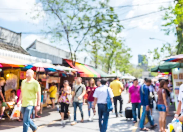 People shopping at market fair — Stock Photo, Image