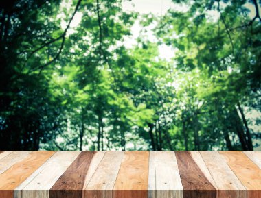 Boş Perspektif tropikal ahşap masa