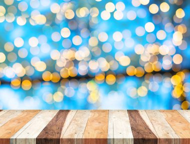 Boş Perspektif tropikal ahşap masa