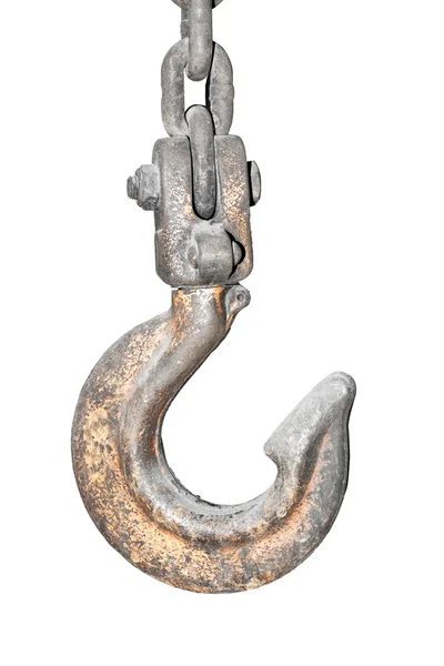 Gancho de metal grande con cadena — Foto de Stock
