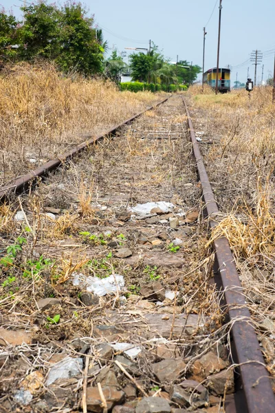 Camino de ferrocarril vacante interruptor de vía — Foto de Stock