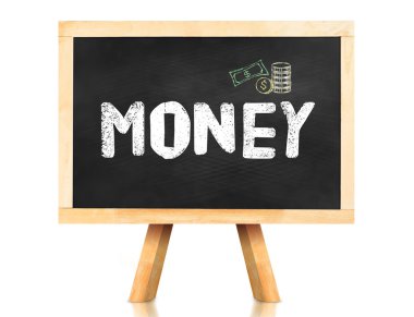 Yazı tahtası üzerinde para kelime