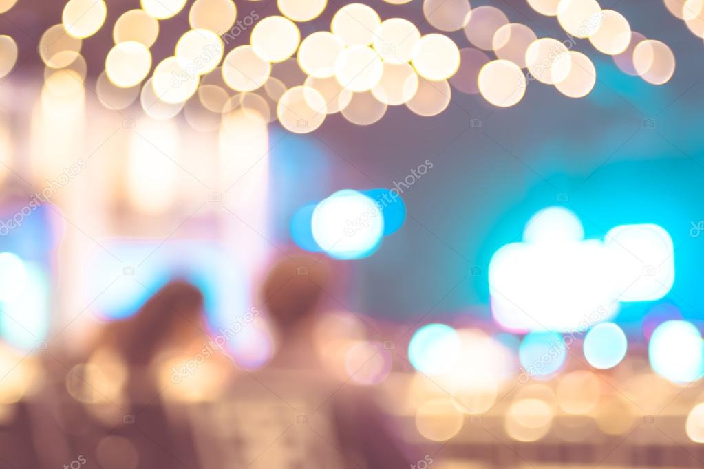 Bokeh lighting in concert with audience