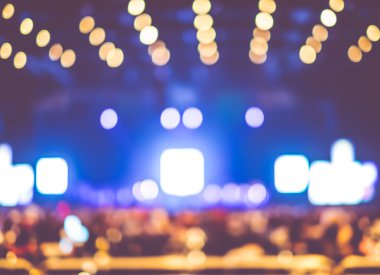 Bokeh aydınlatma konserinde