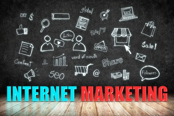 Palabra de marketing en Internet — Foto de Stock