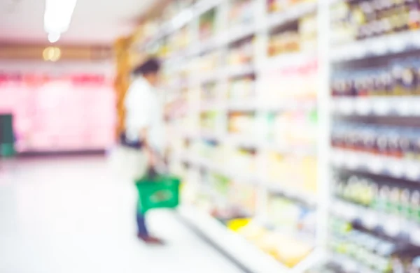 Supermarket obchod rozostření pozadí — Stock fotografie