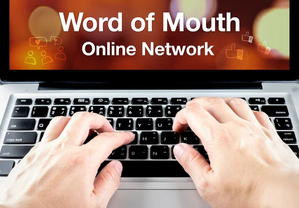 Word of mouth online network word — Stock Photo, Image