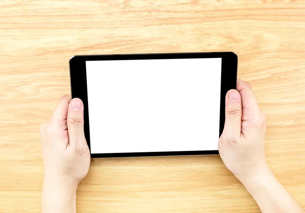 Hands holding tablet — Stock Photo, Image