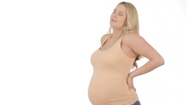 Pregnant woman gets tired — Stock Video