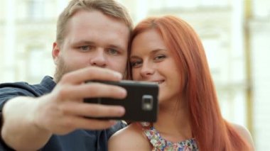 Bir selfie çekim Çift