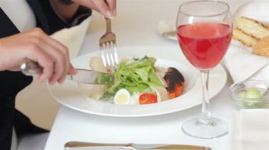 Yakın çekim görüntü bir iş öğle yemeği