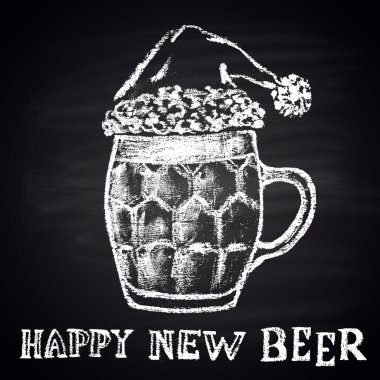 Yeni yıl kartı bira ile