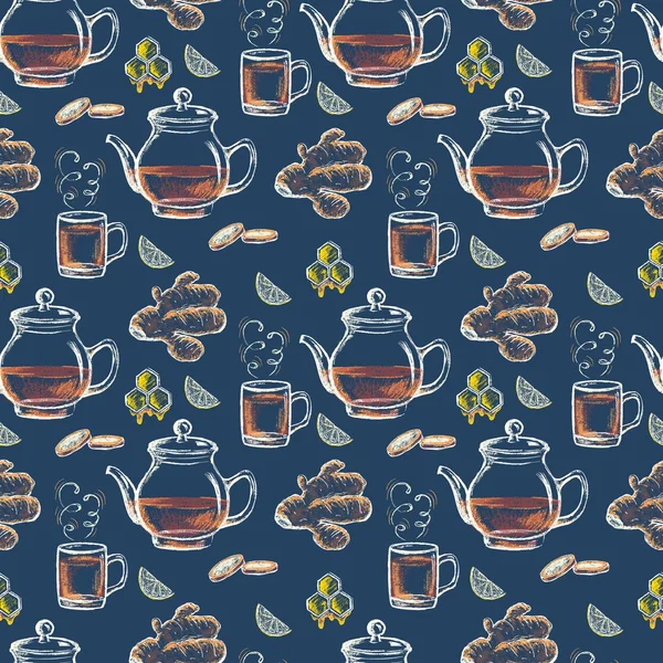 colorful tea drink pattern
