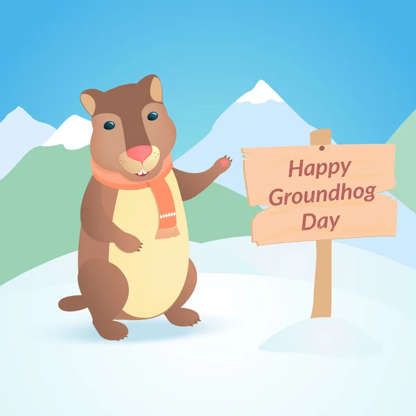 Happy groundhog dag-kort — Stock vektor