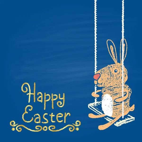 Easter card with rabbit — Stock Vector