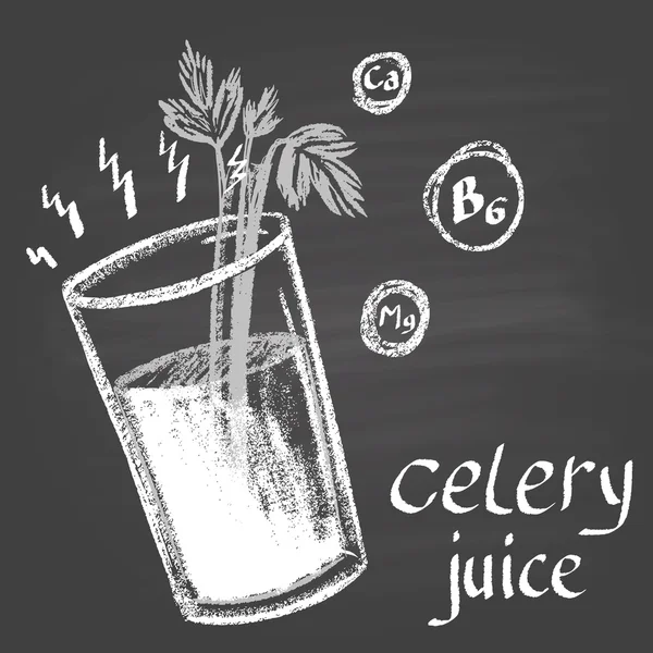 Celery juice glass — Stock Vector