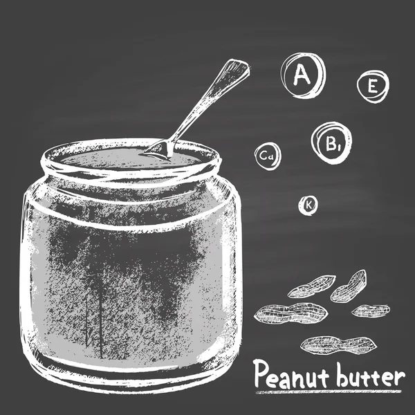 ピーナッツ バターの瓶 — ストックベクタ