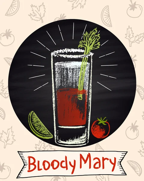 Kokteyl Bloody mary — Stok Vektör