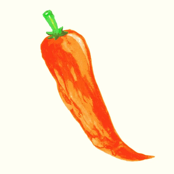 Akvarell chilipeppar illustration. — Stock vektor