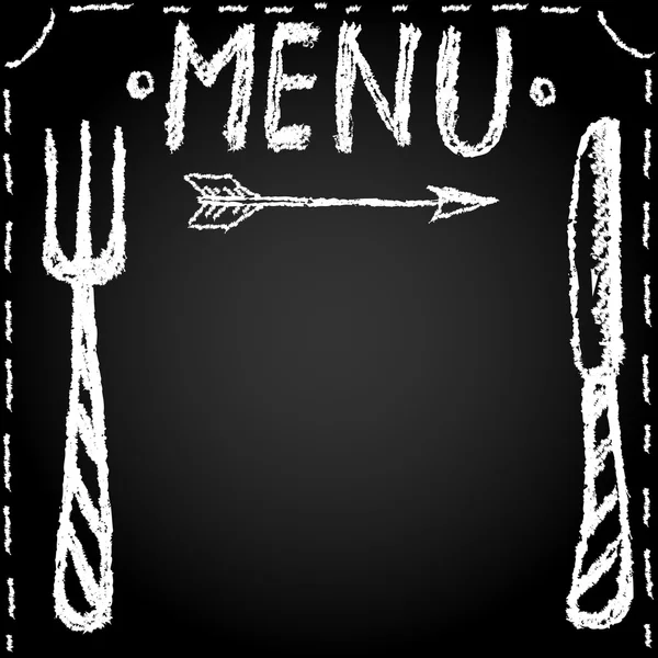Menú en blanco dibujado en tiza — Vector de stock