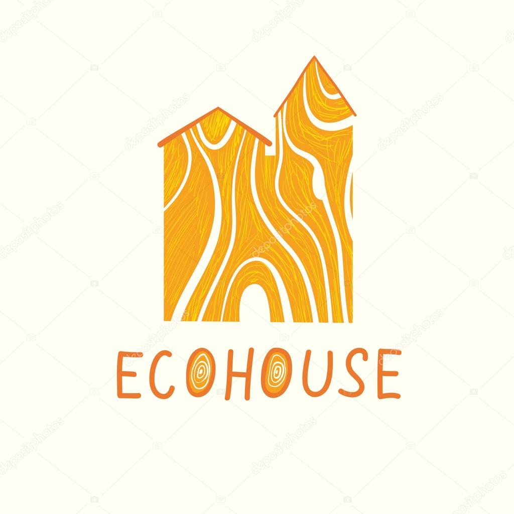 Vector illustration of wood ecohouse
