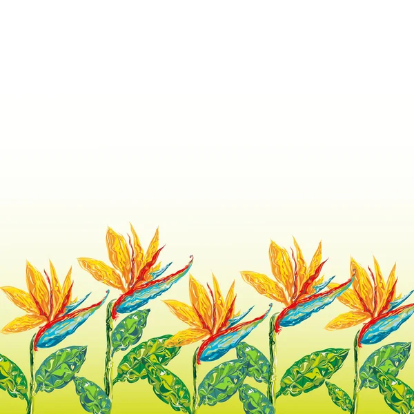 Strelitzia Blumen abstrakten Hintergrund Schönheit — Stockvektor