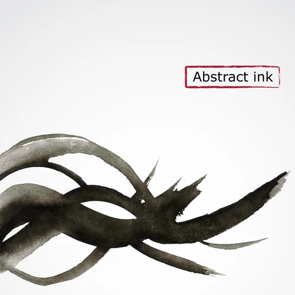 Illustration av abstrakt svart bläck målade väva designelement — Stock vektor