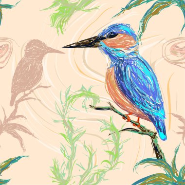 Daldaki Kingfisher Kuşu
